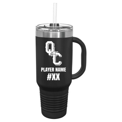 40oz QC Tumbler with Handle - optional player name & number  Thumbnail